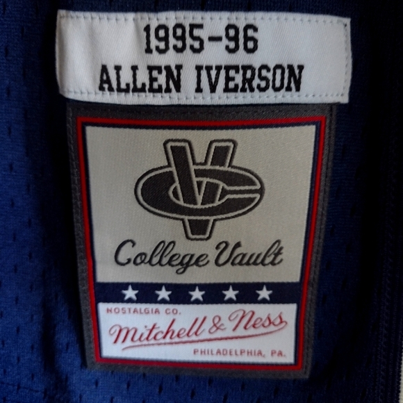 NWT ALLEN IVERSON GEORGETOWN HOYAS 95'-96' MITCHELL & NESS NAVY JERSEY SIZE XXL - Picture 7 of 16